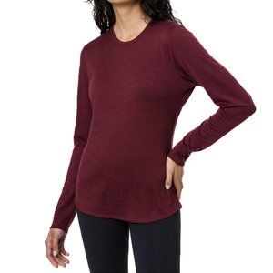 Seg'ments 100% Merino Wool Long Sleeves Top - Red (Burgundy) - Size L, M